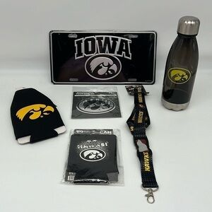 Iowa Hawkeyes NEW 6 Piece Bundle IPG‎ Team Sports Lanyard Koozie License Plate